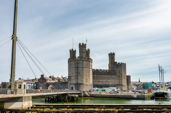 Caernarfon, UK- July 10, 2022: The swing bridge at Caernarfon in North Wales, also known asPont Yr Aber