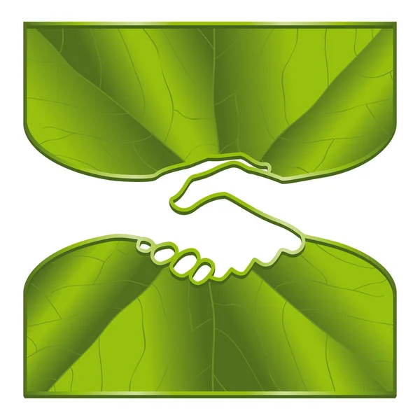 Poignée de main écologie — Image vectorielle