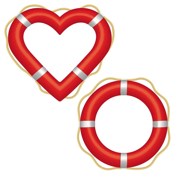 Corazón de lifebuoy — Vector de stock