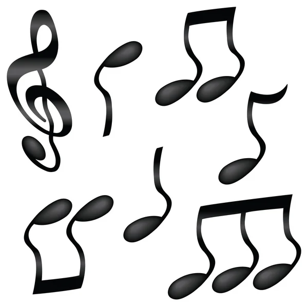 Wavy musical notes — Stock Vector