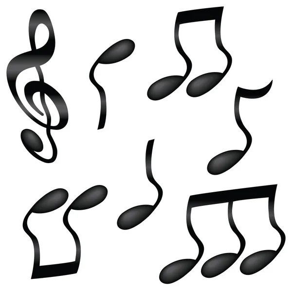 Notes de musique ondulés — Image vectorielle