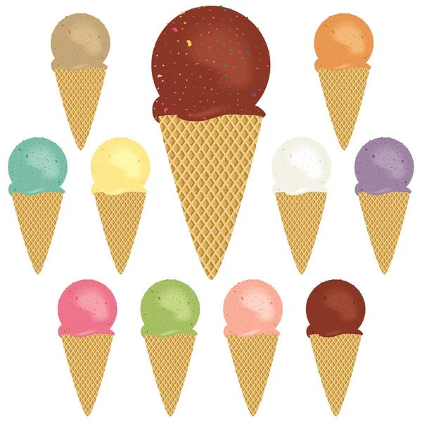 Kornouty na zmrzlinu — Stockový vektor