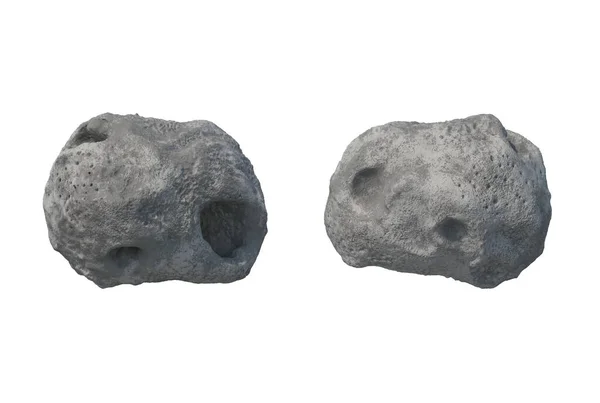 Астероїд Мала Планета Камінь Ізольований Білому Фоні High Resolution Render — стокове фото