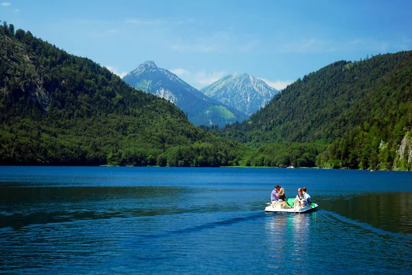 Lago Alpino Fuessen Baviera Germania — Foto Stock