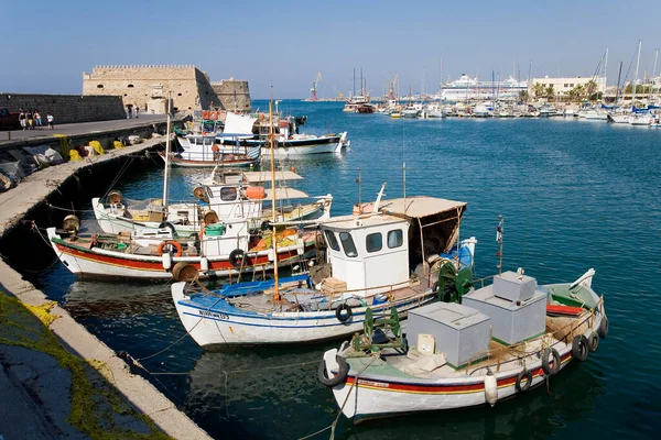 Venetiansk Hamn Iraklion Heraklion Kreta Grekland Europa — Stockfoto