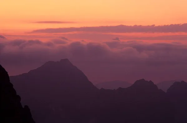 Zonsondergang Karwendel Tirol Oostenrijk Stockfoto