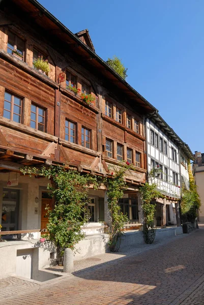 Rapperswil Casa Legno Nel Centro Storico Cantone San Gallo Svizzera — Foto Stock