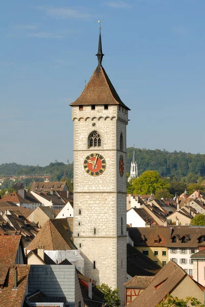 Schaffhausen Widok Starą Część Miasta Wieżę Katedry Jana Szwajcaria Europa — Zdjęcie stockowe
