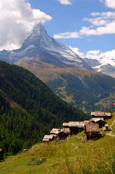 Hamlet Findeln Mount Cervin Matterhorn Zermatt Valais Switzerland — 스톡 사진