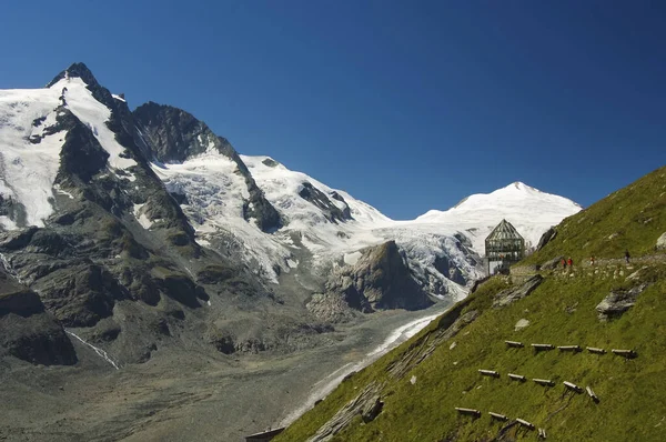 Grossglockner Παγετώνας Pasterze Και Swarovski Warte Εθνικό Πάρκο Hohe Tauern — Φωτογραφία Αρχείου