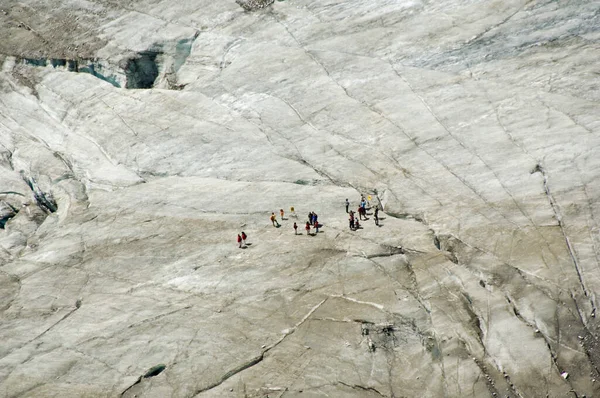 Vandrare Glaciären Pasterze Nationalpark Hohe Tauern Kärnten Österrike — Stockfoto