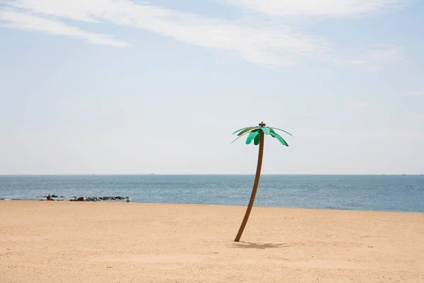 Artificial Palm Tree Coney Island Beach New York Usa — Stock Photo, Image