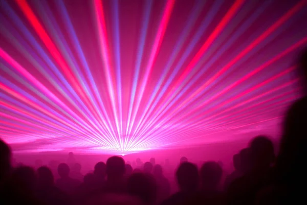 Laser show with colorful laser beams, fun fair, Rotenburg a. d. Wuemme, Lower Saxony, Germany