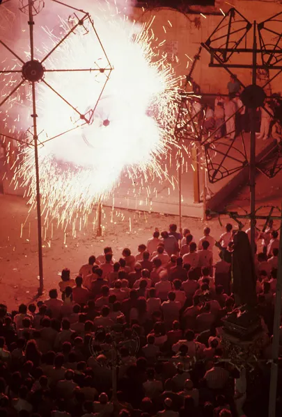 Festa Fuochi Artificio Tarxien Malta — Foto Stock