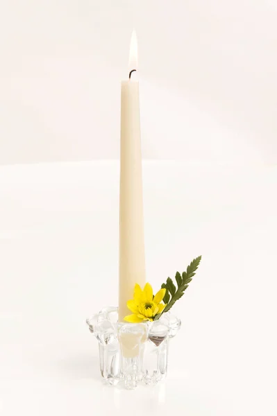 Candle Flower Arrangement — Stock Photo, Image