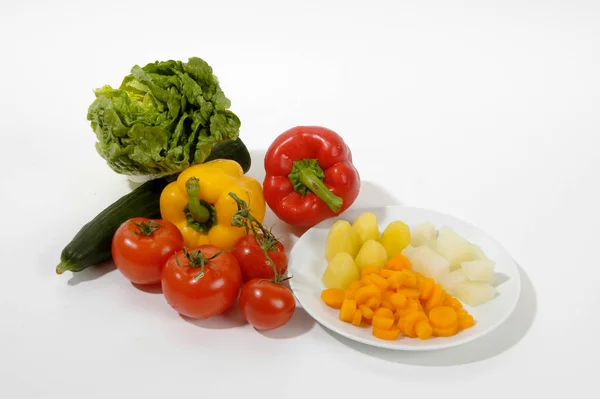 Surowe Gotowane Warzywa — Zdjęcie stockowe