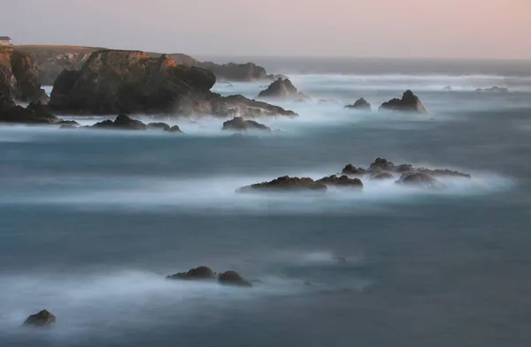 Brandung Des Pazifischen Ozeans Langzeitbelichtung Highway Fort Bragg Kalifornien Usa — Stockfoto