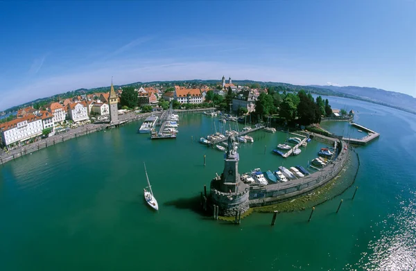 Porto Lindau Lago Constança Baviera Alemanha — Fotografia de Stock