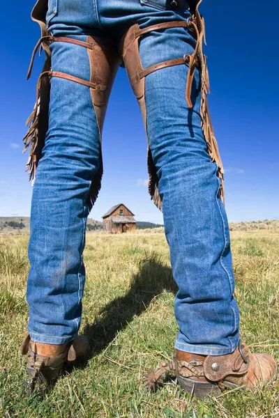 Kovboy Bacakları Ahır Vahşi Batı Oregon Abd — Stok fotoğraf