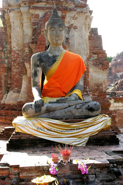 Tajlandia Siam Ayutthaya Wat Maha Mahathat — Zdjęcie stockowe