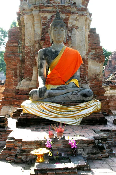 Thailand Siam Ayutthaya Wat Maha Mahathat — Stockfoto