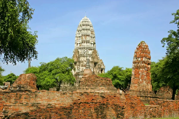 Temple Site Wat Ratchaburana Ayutthaya Thailand Siam Azië — Stockfoto