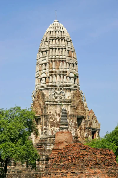 Temple Site Wat Ratchaburana Ayutthaya Thailand Siam Asia — стокове фото