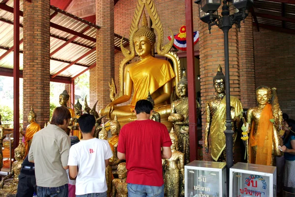 Besucher Der Tempelanlage Ayutthaya Wat Yai Chai Mongkol Thailand Siam — Stockfoto