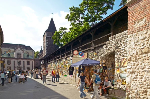 Muro Della Città Cracovia Polonia — Foto Stock