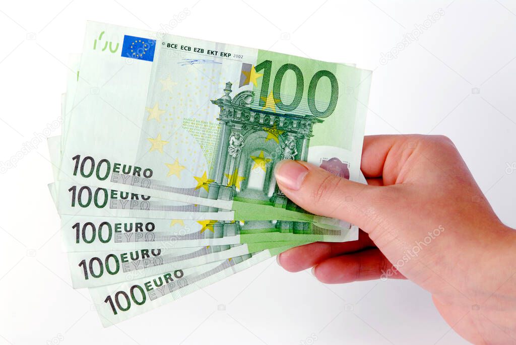 Hand holding 500.- EUR tuition fees