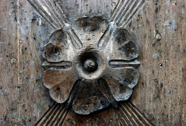 Detal Starych Drewnianych Drzwi Toskania Włochy — Zdjęcie stockowe