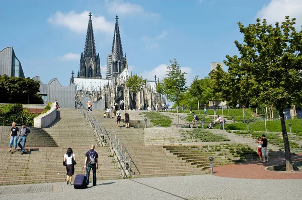 Catedral Colónia Museu Ludwig Colónia Renânia Norte Vestefália Alemanha — Fotografia de Stock