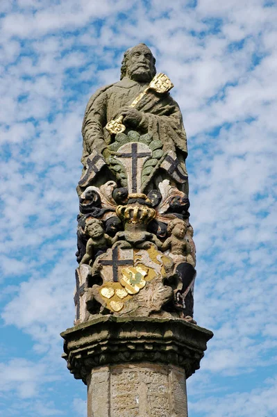 Fountain Sculpture Saint Peter Brilon North Rhine Westphalia Germany — 스톡 사진
