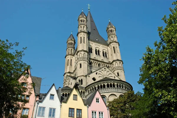 Grande Chiesa San Martino Colonia Renania Settentrionale Vestfalia Germania — Foto Stock