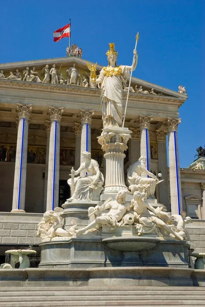 Parlamento Com Pallas Athene Viena Áustria — Fotografia de Stock