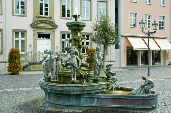 Buergerbrunnen Mercato Lippstadt Renania Settentrionale Vestfalia Germania — Foto Stock