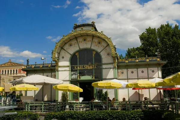 Otto Wagner Pavilion Karlsplatz Vienna Austria — Stock Photo, Image