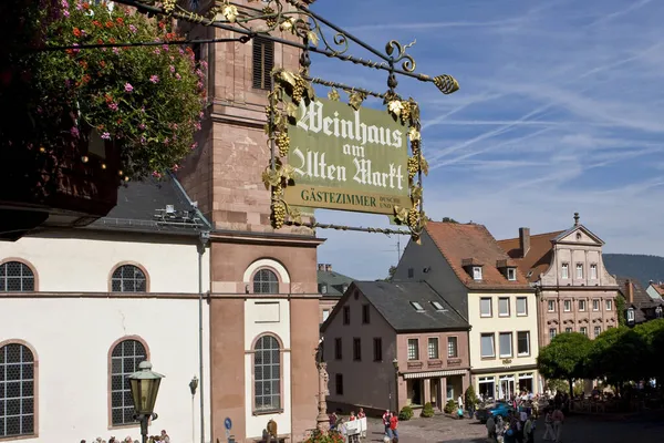 Piazza Del Mercato Nel Centro Storico Miltenberg Baviera Germania — Foto Stock