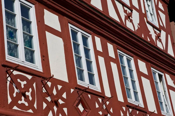 Gamla Stan Välskötta Timrade Hus Miltenberg Bayern Tyskland — Stockfoto