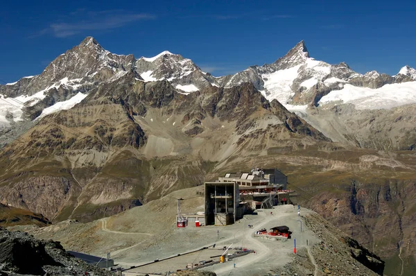 Σταθμός Τελεφερίκ Trockener Steg Ελβετικές Άλπεις Zermatt Valais Ελβετία — Φωτογραφία Αρχείου