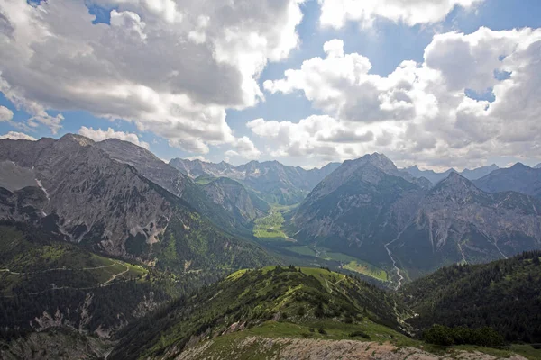 Karwendel Regione Plumsjoch Alp Seeberg Picco Chiaro Luna Picco Sullo — Foto Stock