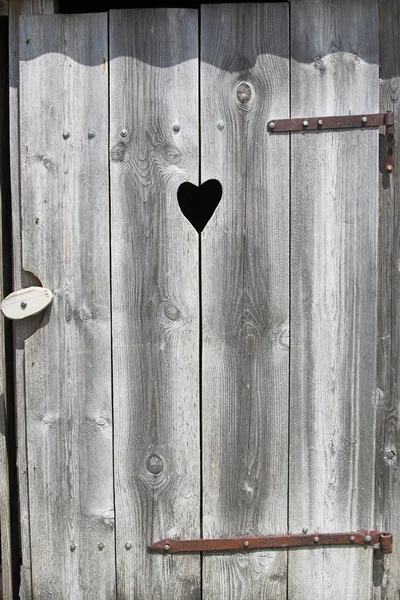 Wooden Door Heart Mountain Pasture — Stock Photo, Image