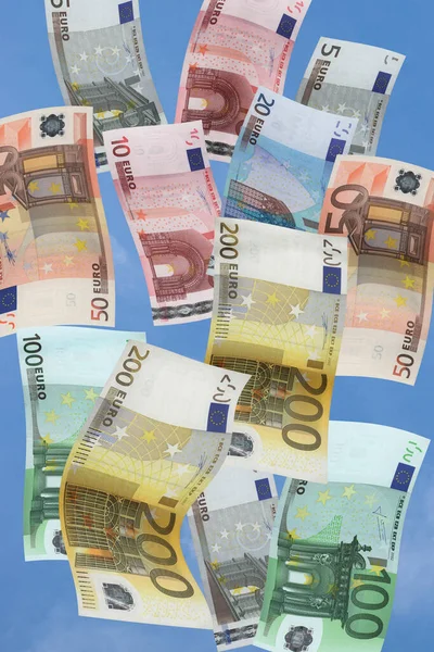 Eurobankovky Padající Nebe — Stock fotografie