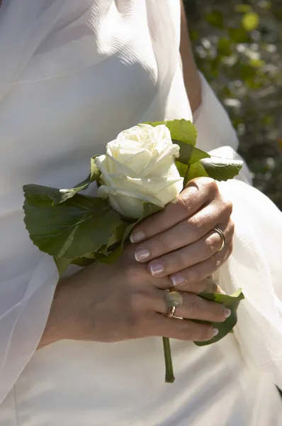 Wedding Bloom Hands Bride Stock Image