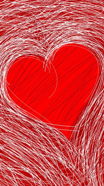 발렌타인데 컨셉트로 그라운드 Love Red Heart Texture Illustration Heart Background — 스톡 사진