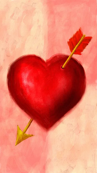 红心的 带心脏的背景 情人节概念 爱情红心的结构 心灵深处的图解情人节 — 图库照片