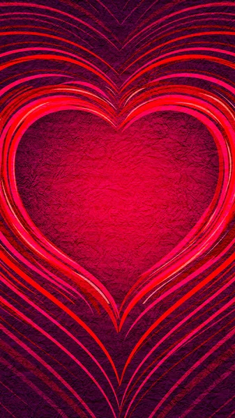 红心的 带心脏的背景 情人节概念 爱情红心的结构 心灵深处的图解情人节 — 图库照片