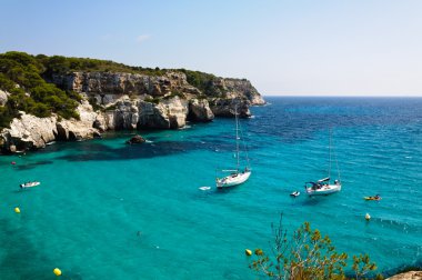 Cala macarella beach içinde menorca, İspanya