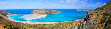Amazing panorama of Balos Lagoon and Gramvousa island on Crete, Greece clipart