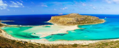 Amazing view over Balos Lagoon and Gramvousa island on Crete, Greece clipart